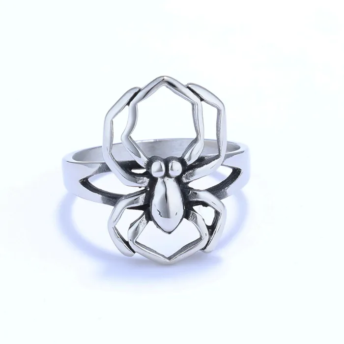 Halloween Spider Ring – Trendy DIY Gothic Stainless Steel Ring for Men & Women | Fashion Statement Jewelry | Wholesale