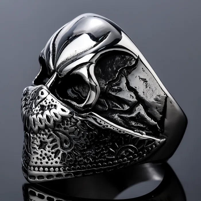 Stainless Steel Skull Ring for Men – Gothic Punk Ghost Head Design | Vintage Biker Style | Wholesale Available