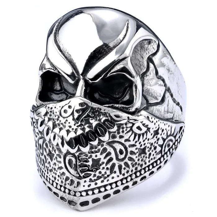 Stainless Steel Skull Ring for Men – Gothic Punk Ghost Head Design | Vintage Biker Style | Wholesale Available