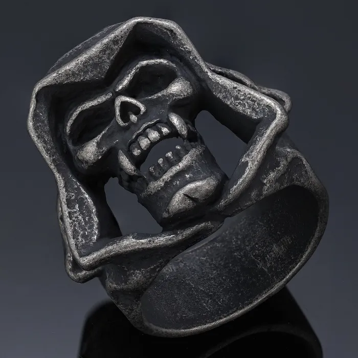 Factory Supply Gothic Reaper Skull Ring – Punk Style Stainless Steel Ring for Men | Bold Statement Accessory | Wholesale