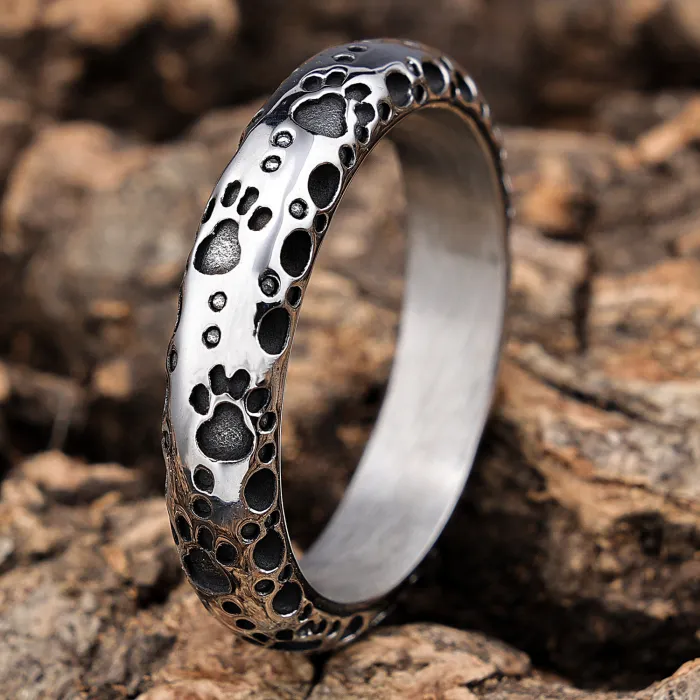 Foil Texture Stainless Steel Ring – Men’s Bubble Pattern Punk-Style Titanium Steel Ring | Bold Fashion Jewelry | Wholesale