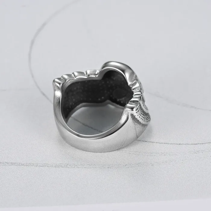 Winged Skull Ring – Titanium Steel Unisex Skeleton Ring with Wings, Gothic Punk Stainless Steel Jewelry Wholesale