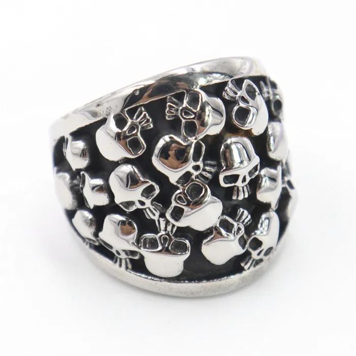 Full Skull Band Ring – Stainless Steel All-Over Skeleton Ring for Men & Women, Gothic Punk Unisex Ring, Aliexpress Hot Sale