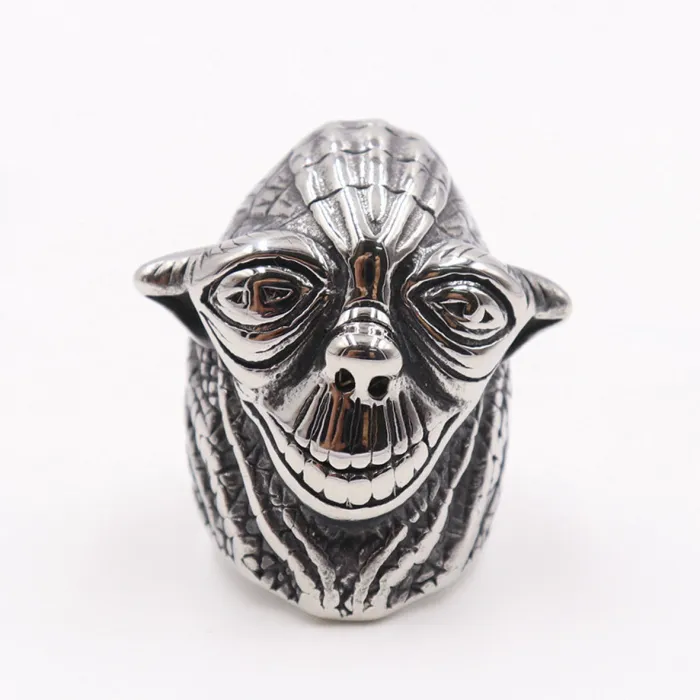 Alien Totem Ring – Punk Style Stainless Steel Men’s Ring, Sci-Fi Movie Inspired Jewelry Wholesale