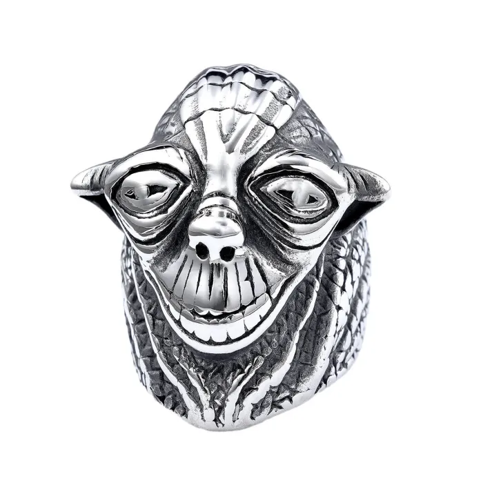 Alien Totem Ring – Punk Style Stainless Steel Men’s Ring, Sci-Fi Movie Inspired Jewelry Wholesale