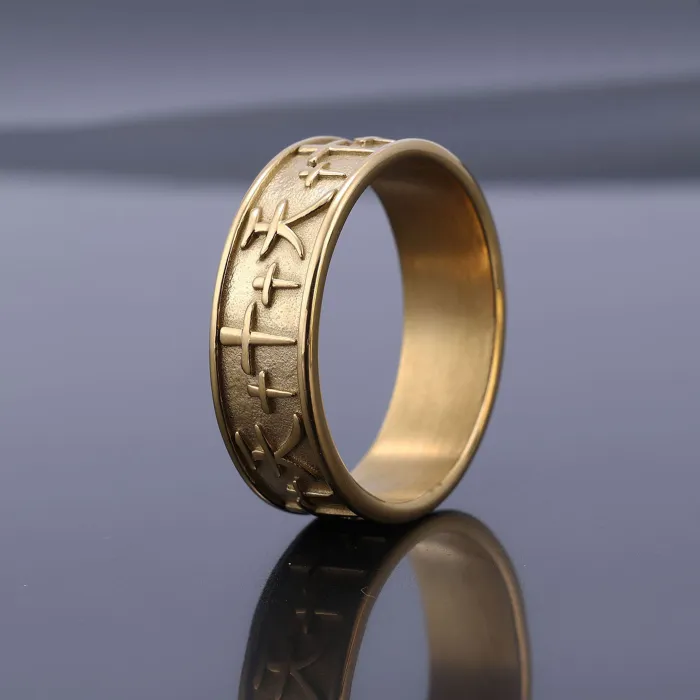 Punk Cross “Heaven” Symbol Ring – Unisex Stainless Steel Street Style Statement Jewelry | Fade-Resistant | Wholesale Available