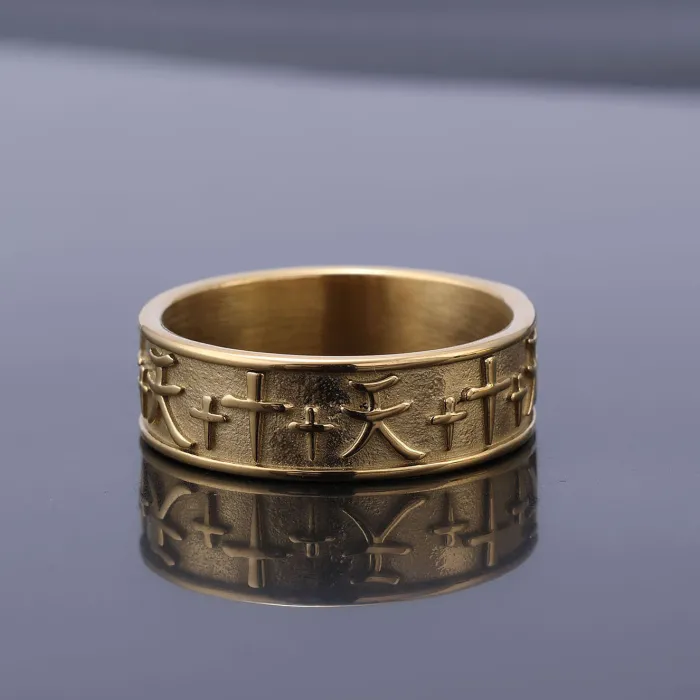 Punk Cross “Heaven” Symbol Ring – Unisex Stainless Steel Street Style Statement Jewelry | Fade-Resistant | Wholesale Available
