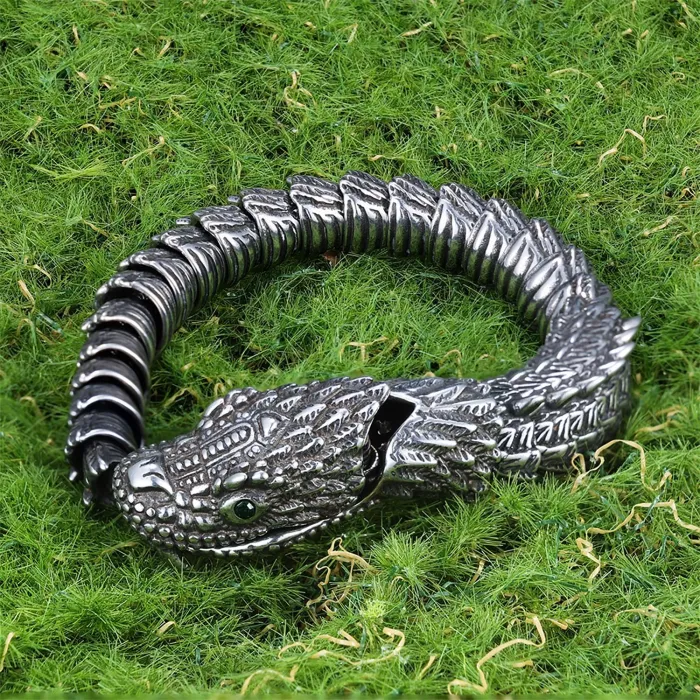 Hot-Selling Zodiac Snake Bracelet – Stainless Steel Animal Series Jewelry for Men | Punk Style | Wholesale
