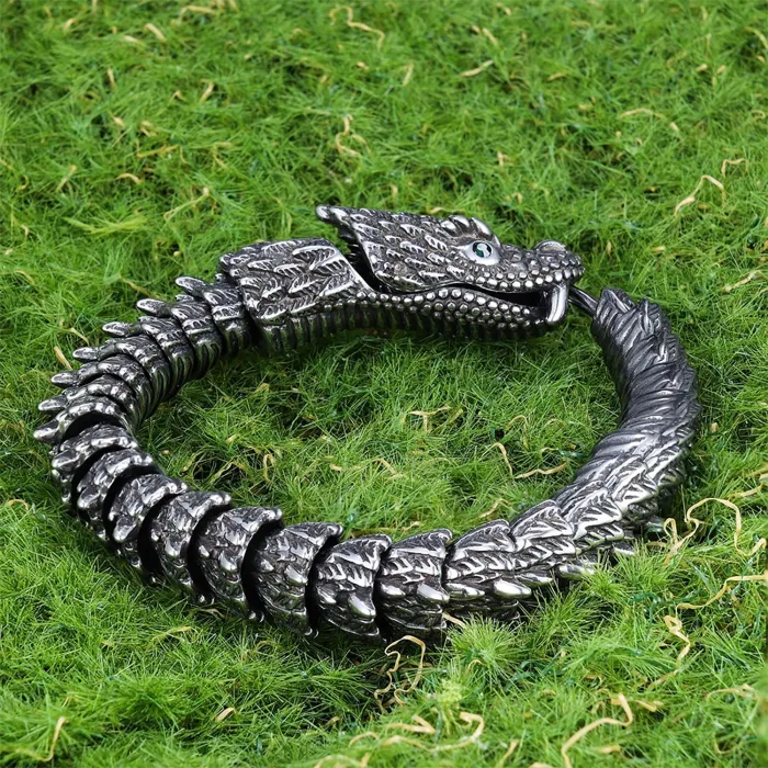 Hot-Selling Zodiac Snake Bracelet – Stainless Steel Animal Series Jewelry for Men | Punk Style | Wholesale