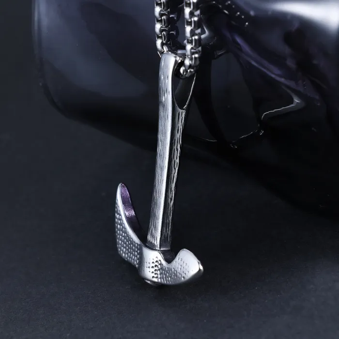 Hammer Pendant Necklace – Trendy Street Style Stainless Steel Jewelry for Daily Wear | Bold Urban Accessory | Wholesale