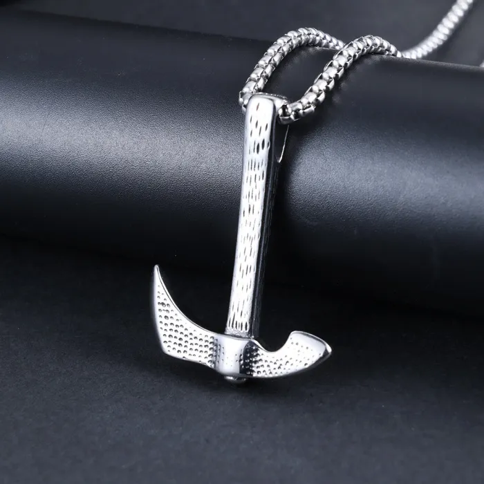 Hammer Pendant Necklace – Trendy Street Style Stainless Steel Jewelry for Daily Wear | Bold Urban Accessory | Wholesale