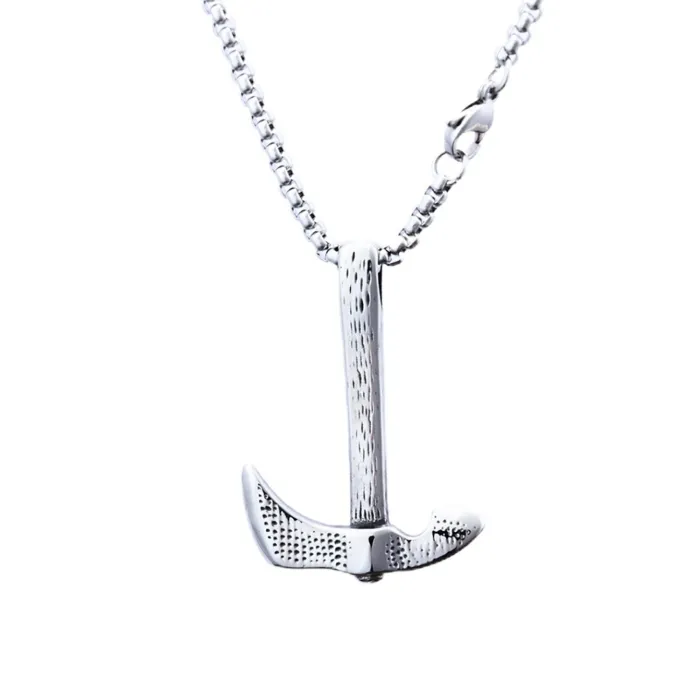 Hammer Pendant Necklace – Trendy Street Style Stainless Steel Jewelry for Daily Wear | Bold Urban Accessory | Wholesale