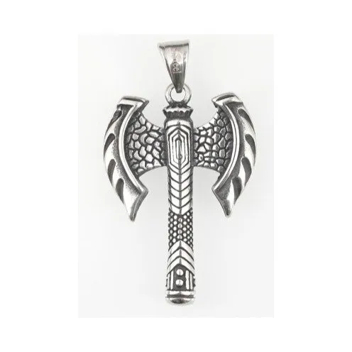 Viking Double Axe Pendant – Retro Style Stainless Steel Necklace for Men | Minimalist & Bold | Nordic Jewelry | Wholesale