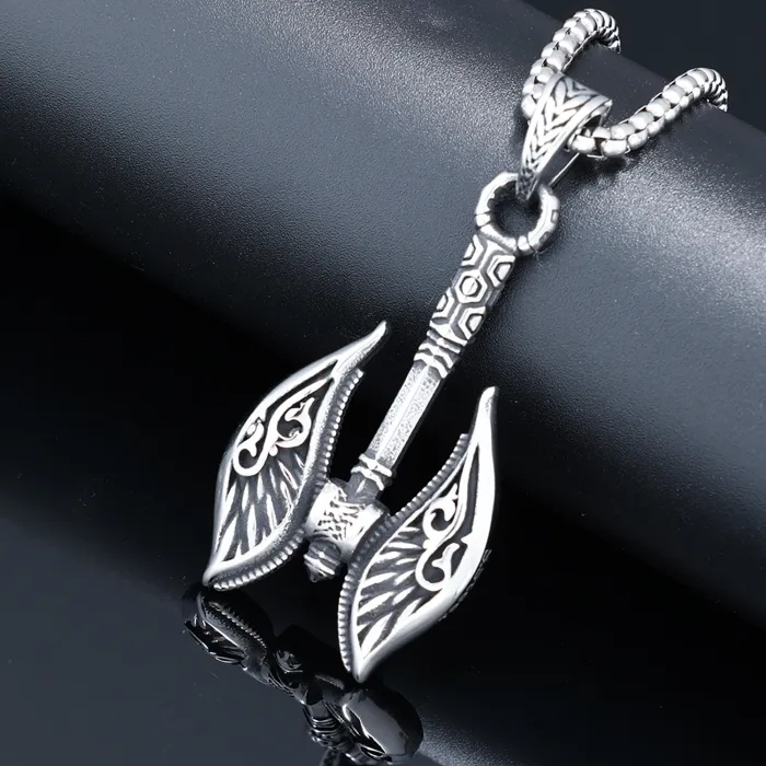 Stainless Steel Axe Pendant Necklace – Fade-Resistant Retro Viking Style Jewelry for Men | Hip-Hop Pendant | Wholesale