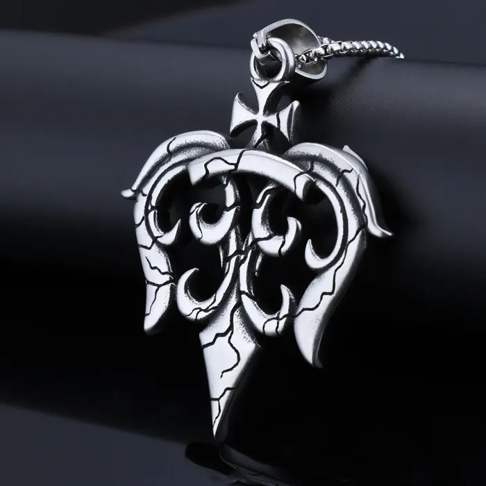 Military Cross Pendant – Fashion Retro Punk Brand Stainless Steel Necklace | Edgy Statement Jewelry | Wholesale