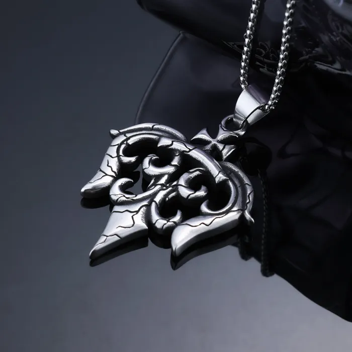 Military Cross Pendant – Fashion Retro Punk Brand Stainless Steel Necklace | Edgy Statement Jewelry | Wholesale