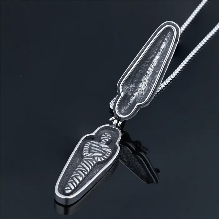 Egyptian Sarcophagus Pendant – Ancient Mythology Stainless Steel Mummy Necklace | Gothic Retro Jewelry | Wholesale