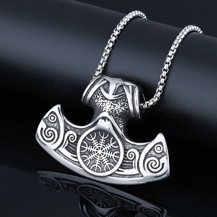 Viking Thor's Hammer Pendant – Stainless Steel Mjolnir Necklace | Norse Mythology Jewelry | Masculine Style | Wholesale