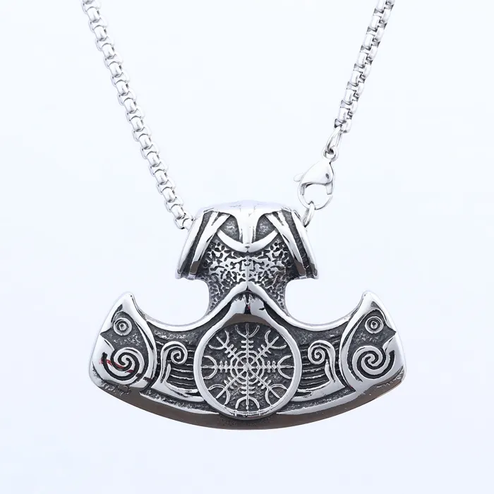 Viking Thor's Hammer Pendant – Stainless Steel Mjolnir Necklace | Norse Mythology Jewelry | Masculine Style | Wholesale