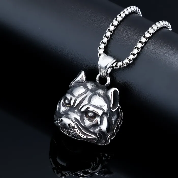 Mini Shar Pei Dog Pendant – Cute Stainless Steel Animal Jewelry for Pet Lovers | Small Breed Dog Charm | Wholesale Pet Accessories