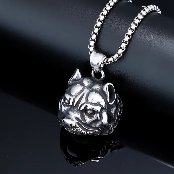 Mini Shar Pei Dog Pendant – Cute Stainless Steel Animal Jewelry for Pet Lovers | Small Breed Dog Charm | Wholesale Pet Accessories