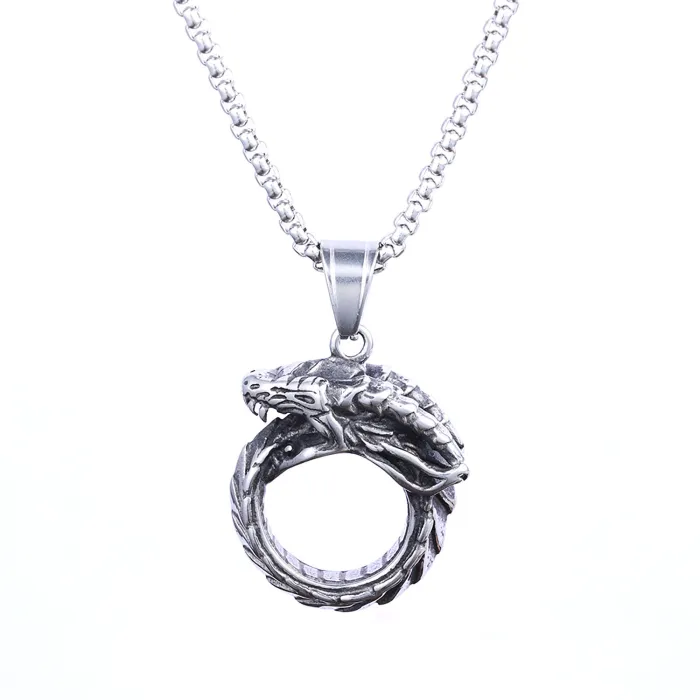 Hot-Selling Vintage Dragon Head Pendant Necklace – Minimalist Totem Design in Stainless Steel | Men’s Fashion Jewelry | Non-Fading | Wholesale
