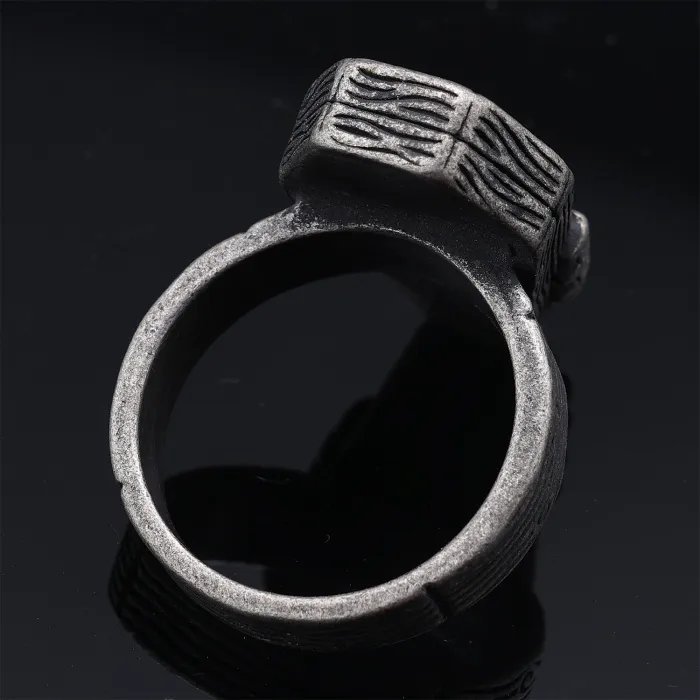 Vintage Rose Coffin Skull Ring – Gothic Stainless Steel Skeleton Flower Design | Punk Style Statement Jewelry | Men's Ring
