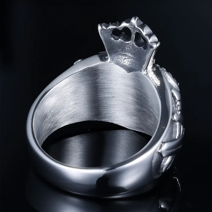 Heart Crown Rose Ring – Fashion Stainless Steel Romantic Floral Design | Punk Style Statement Ring | Unisex Jewelry