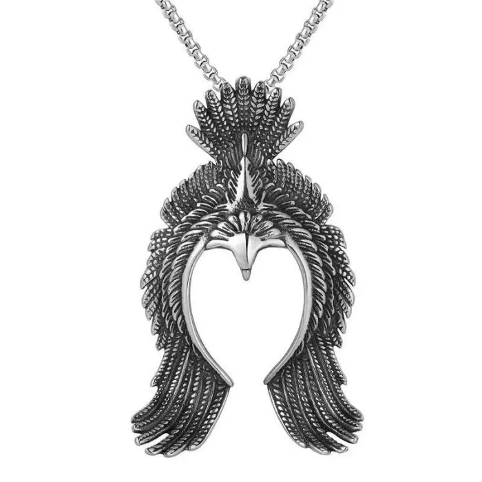 Flying Eagle Pendant – Bold Tribal Stainless Steel Necklace | Vintage Ethnic Style | Men's Trendy Non-Fading Jewelry