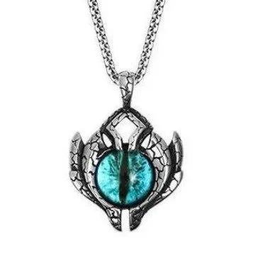 Mystic Evil Eye Pendant – Blue Stainless Steel Necklace | Vintage Non-Fading Protection Jewelry | Unisex Statement