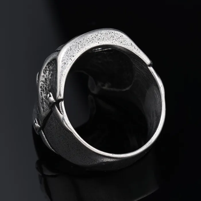 Vintage Band Mask Ring – Retro Style Stainless Steel Ring with Bold Mask Design | Statement Jewelry | Unisex | Wholesale
