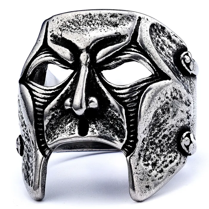 Vintage Band Mask Ring – Retro Style Stainless Steel Ring with Bold Mask Design | Statement Jewelry | Unisex | Wholesale