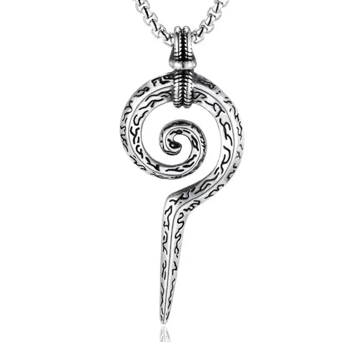 Vintage Viking Serpent Scepter Pendant – Fashion Retro Stainless Steel Rune Necklace | Nordic Style | Unisex Jewelry | Wholesale