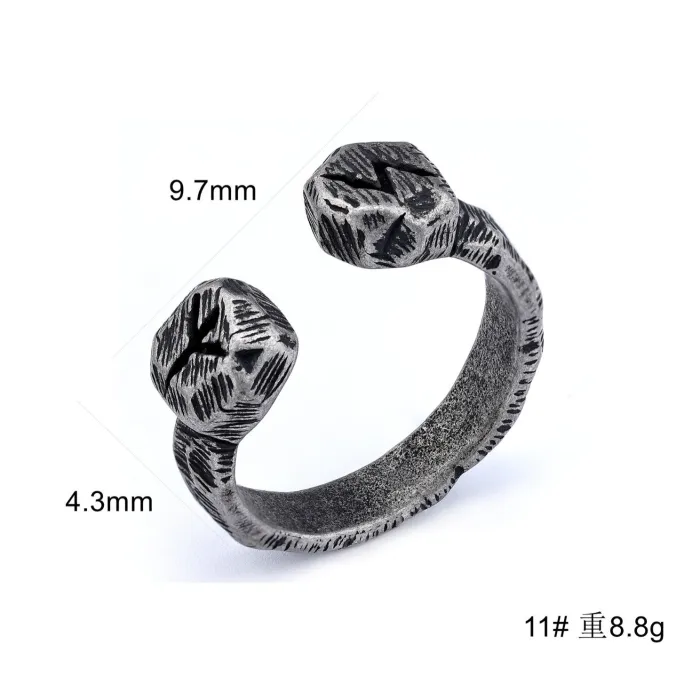 Vintage Oxidized Viking Rune Bracelet – Retro Style Stainless Steel Cuff for Men | Norse Inspired Wristband | In Stock | Wholesale