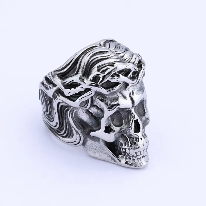 Punk Skull Bracelet for Men – Stainless Steel Thorn Design | Minimalist Daily Wear Jewelry | Edgy Gothic Style | In Stock