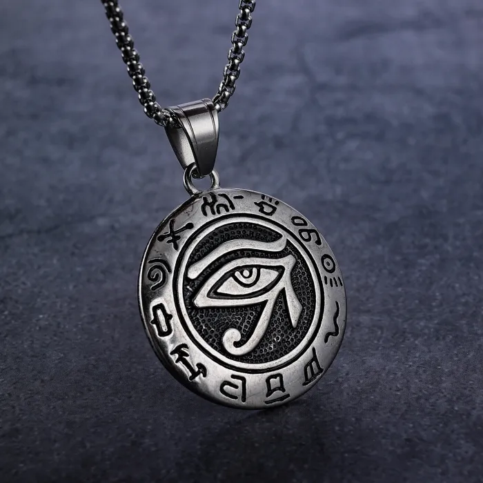 Evil Eye Pendant – Trendy Stainless Steel Necklace for Men | Gothic Style Amulet Jewelry | In Stock for Immediate Dispatch
