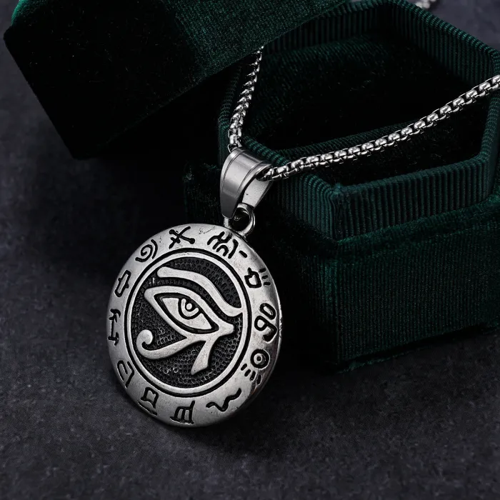 Evil Eye Pendant – Trendy Stainless Steel Necklace for Men | Gothic Style Amulet Jewelry | In Stock for Immediate Dispatch