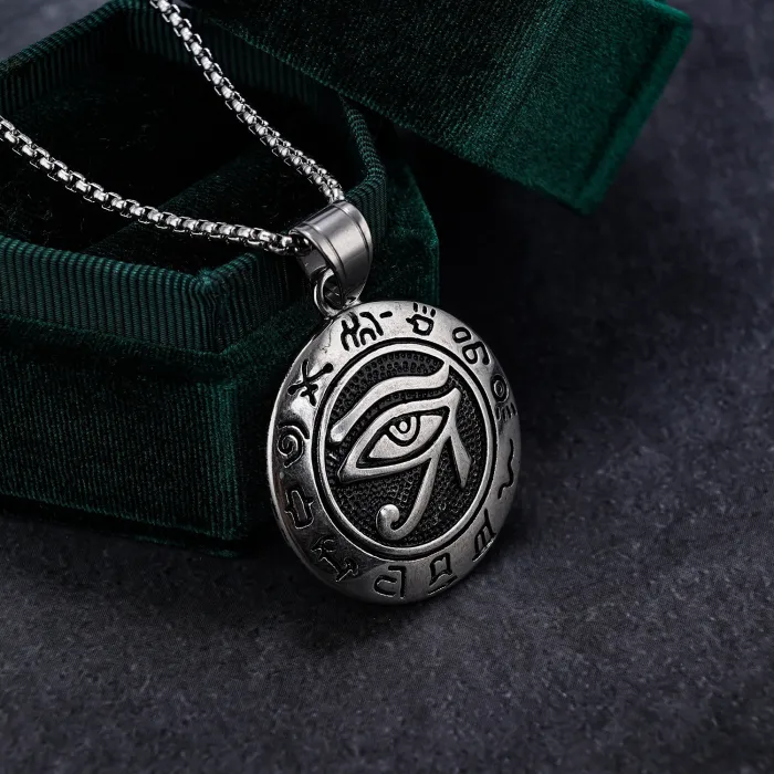 Evil Eye Pendant – Trendy Stainless Steel Necklace for Men | Gothic Style Amulet Jewelry | In Stock for Immediate Dispatch
