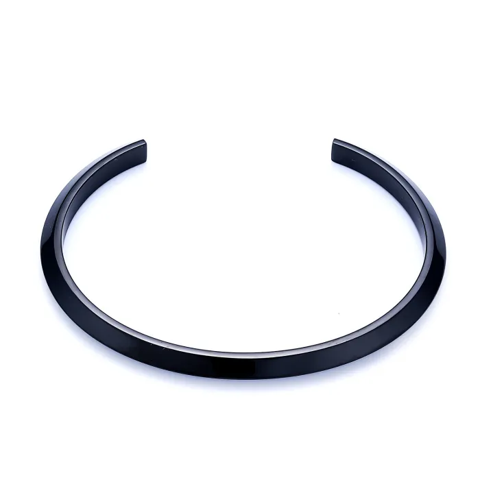 Minimalist Brushed Stainless Steel C-Shaped Open Bangle Bracelet | Fashion Jewelry for Men & Women | Wholesale Available