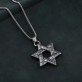 Vintage Viking Hexagram Pendant – Stainless Steel Norse Necklace for Men | Wholesale Bulk Jewelry Supplier - Jewelryto