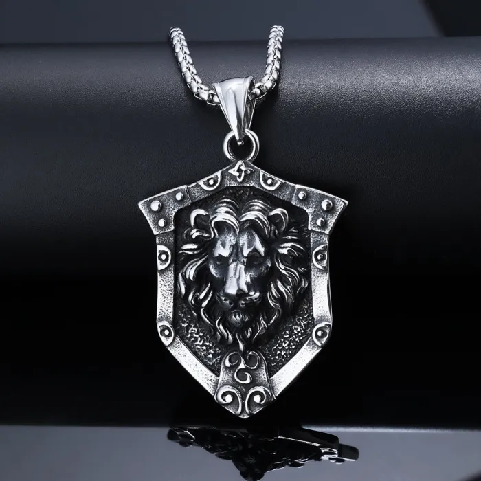Wholesale Lion Head Pendant – Punk Style Jungle King Necklace for Men & Women | Stainless Steel Bulk Jewelry Supplier
