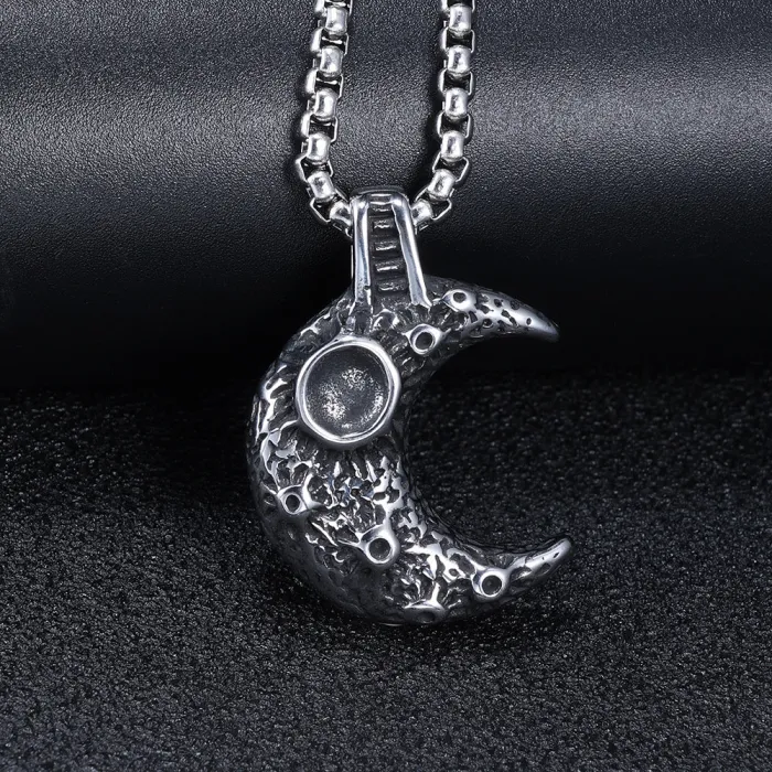 Wholesale Moon Pendant – Stainless Steel Tarnish-Free Necklace for Daily Wear | Unique Jewelry Bulk Supplier