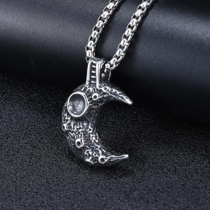 Wholesale Moon Pendant – Stainless Steel Tarnish-Free Necklace for Daily Wear | Unique Jewelry Bulk Supplier