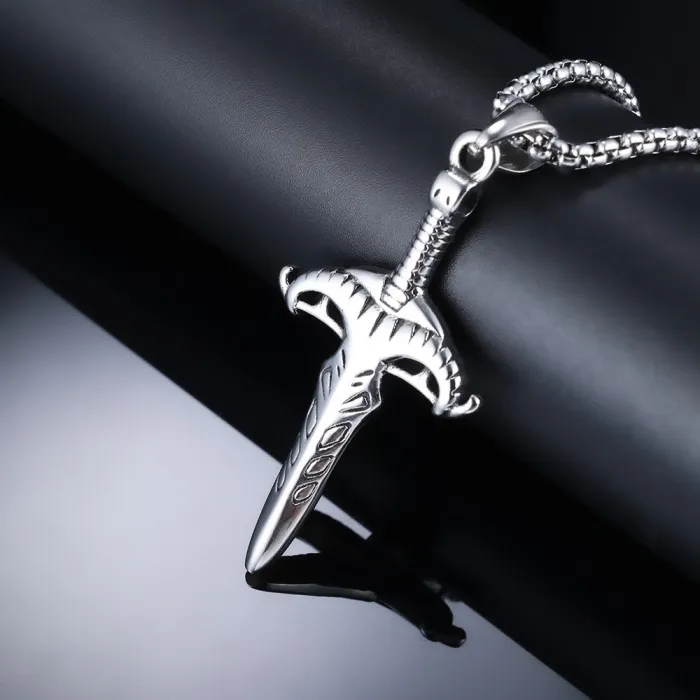 Wholesale Viking Sword Pendant – Street Style Necklace for Men | Trendy Stainless Steel Jewelry Supplier