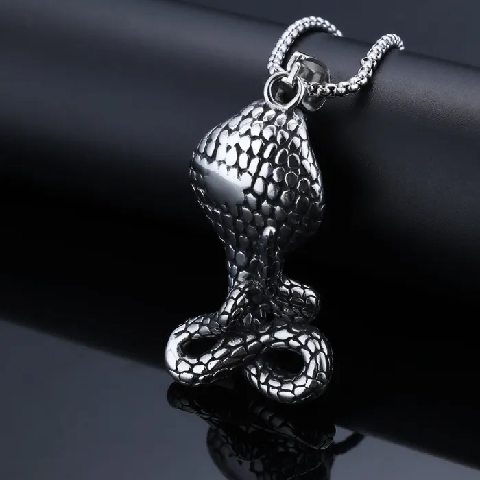 Hot-Selling Cobra Pendant – Animal Design Stainless Steel Necklace, Factory Direct Supply