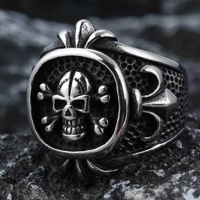 Unisex Skull Ring – Stainless Steel Punk Style | Hot-Selling Wholesale Fashion Jewelry