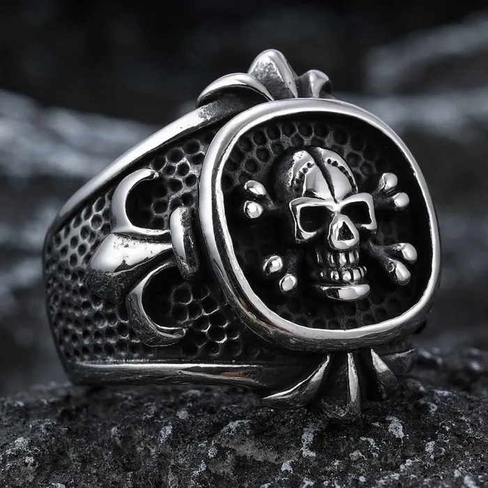Unisex Skull Ring – Stainless Steel Punk Style | Hot-Selling Wholesale Fashion Jewelry