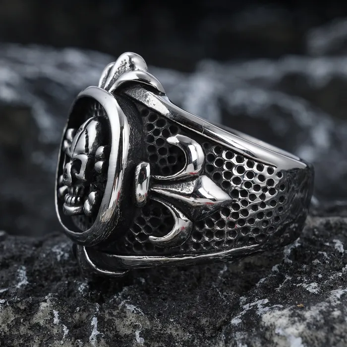 Unisex Skull Ring – Stainless Steel Punk Style | Hot-Selling Wholesale Fashion Jewelry