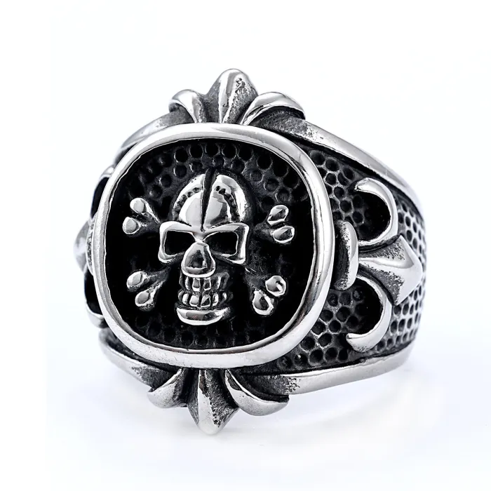 Unisex Skull Ring – Stainless Steel Punk Style | Hot-Selling Wholesale Fashion Jewelry