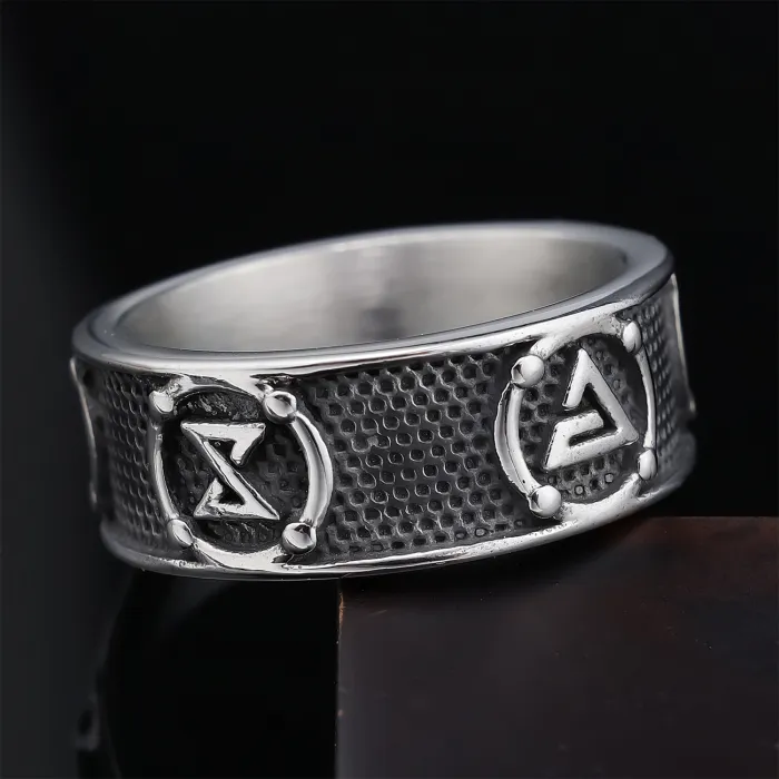 Vintage Irregular Arc Triangle Ring – Unisex Stainless Steel Statement Jewelry